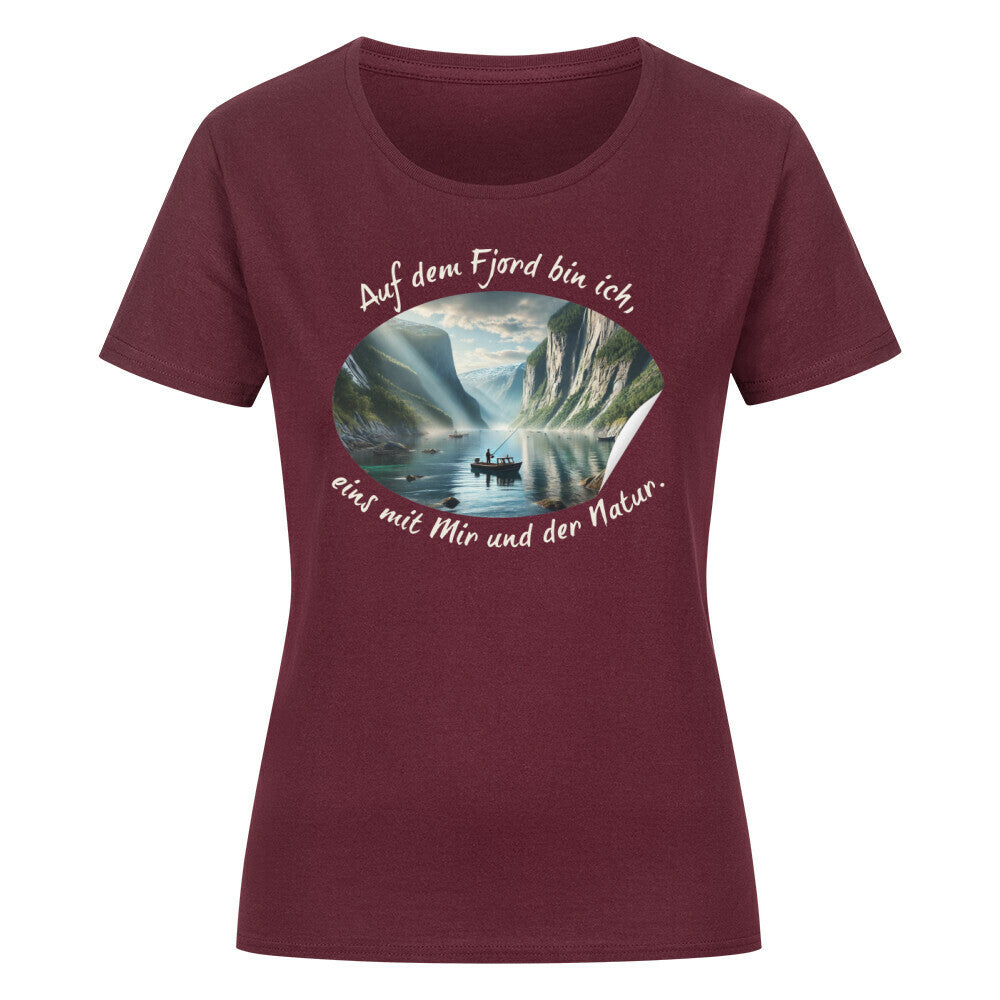 Organic Abenteuer Ladys Shirt, "Auf dem Fjord" Burgunder