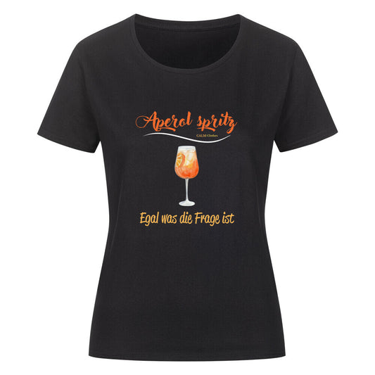 Organic Sprüche Ladys Shirt, "Aperol spritz" Schwarz