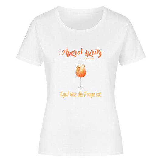 Organic Sprüche Ladys Shirt, "Aperol spritz" Weiß