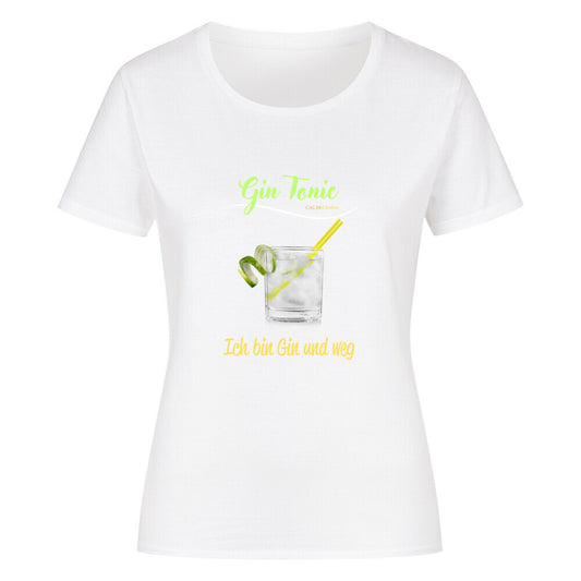 Organic Sprüche Ladys Shirt, "Gin Tonic" Weiß