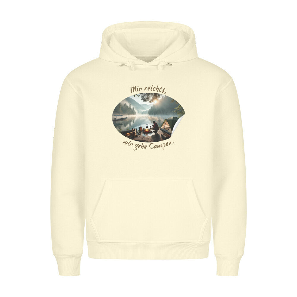Premium Abenteuer Hoodie, "Mir reichts ich gehe Campen" Beige