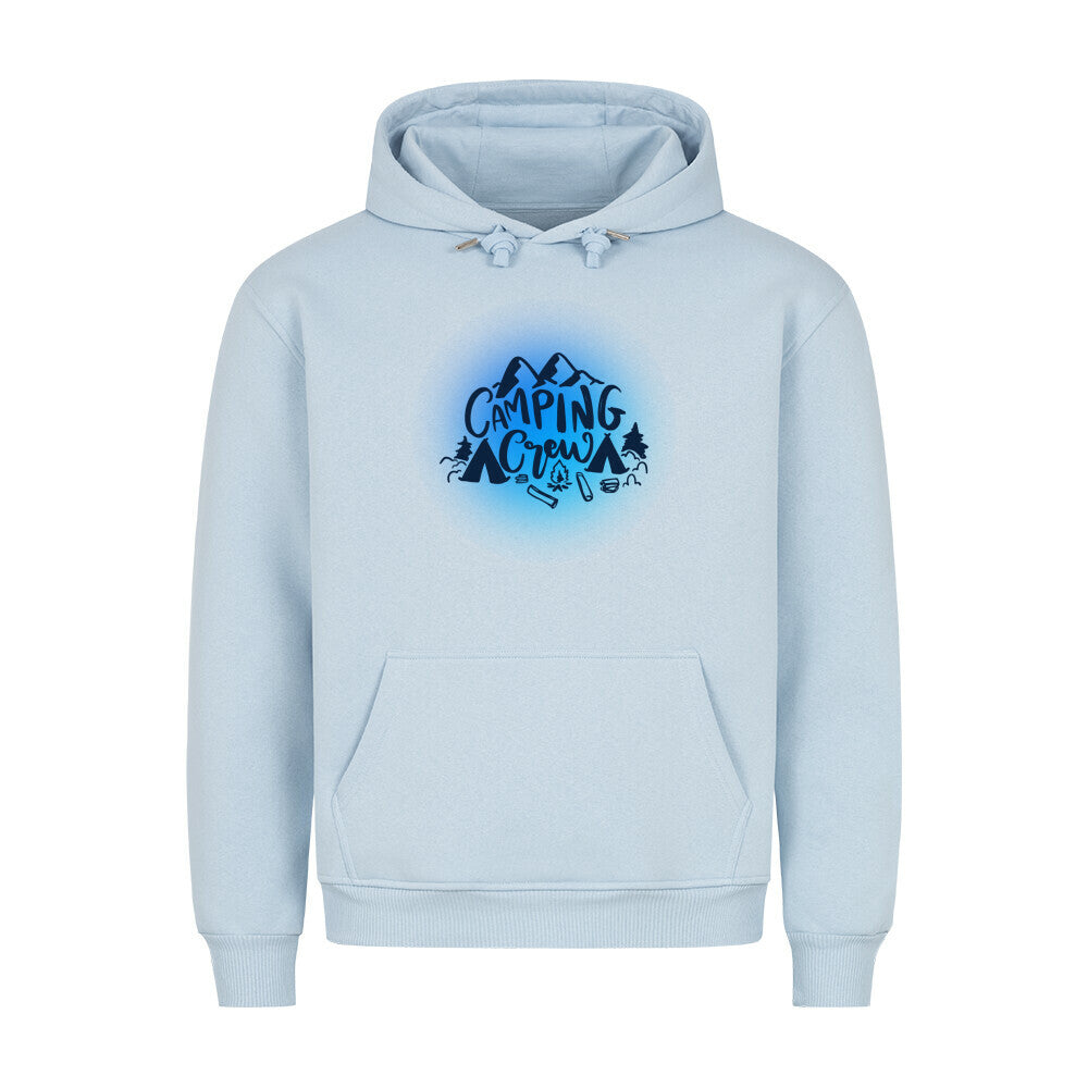 Premium Sprüche Hoodie, "Camping Crew" Blue print, Babyblue