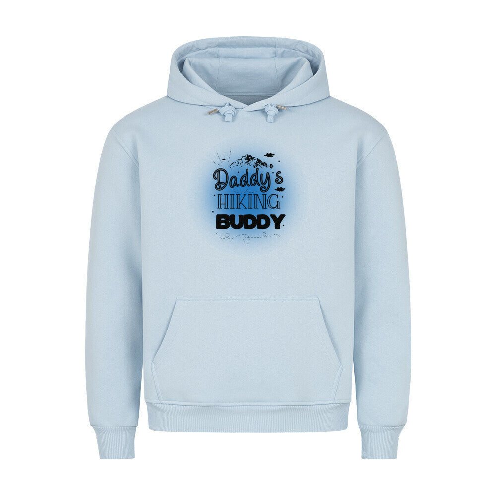 Premium Sprüche Hoodie, "Daddys Hiking Buddy" Blue print, Babyblau