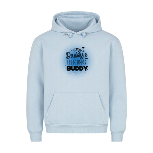 Premium Sprüche Hoodie, "Daddys Hiking Buddy" Blue print, Babyblau