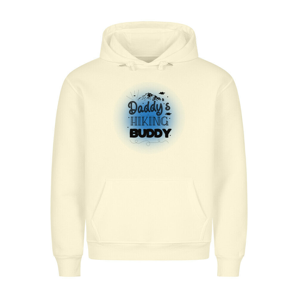 Premium Sprüche Hoodie, "Daddys Hiking Buddy" Blue print, Beige