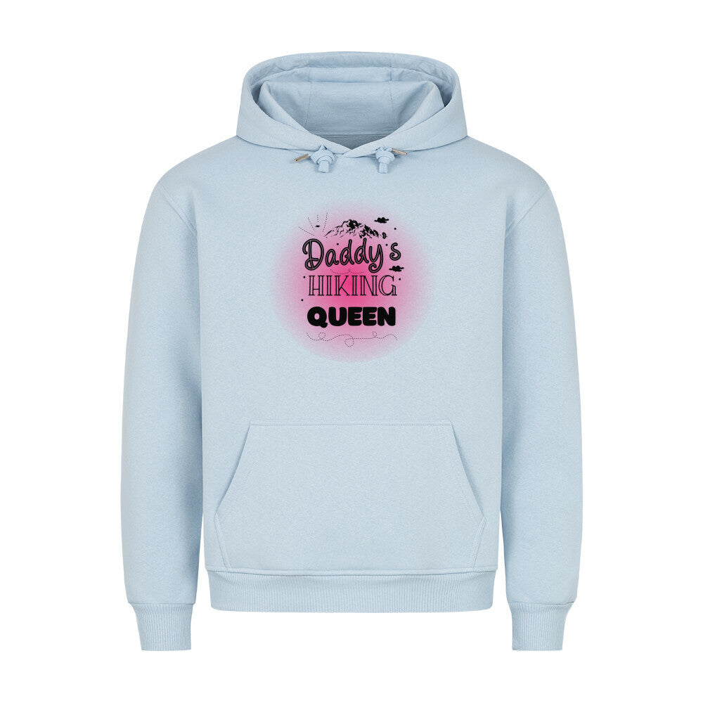 Premium Sprüche Hoodie, "Daddys Hiking Queen" Pink print, Babyblau