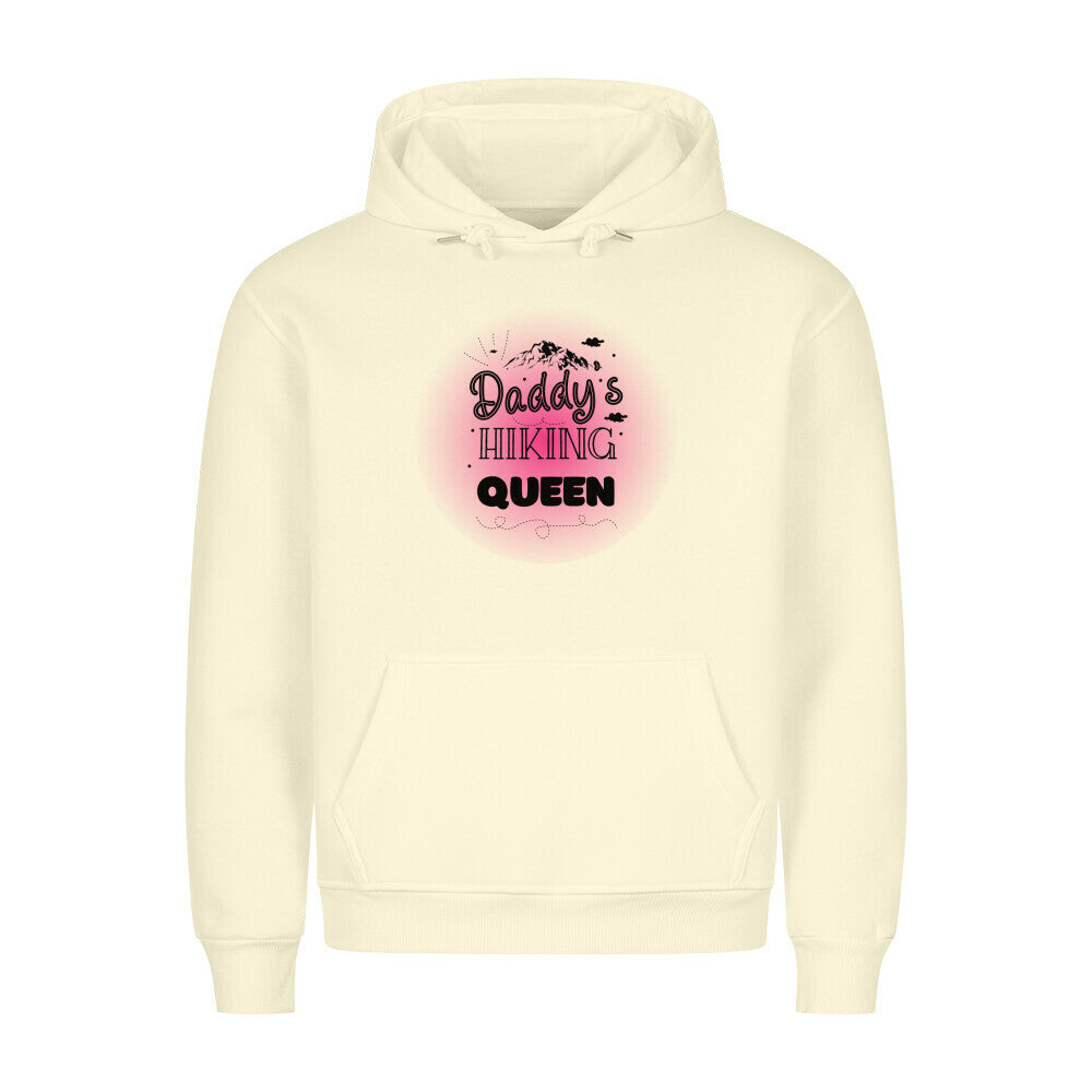 Premium Sprüche Hoodie, "Daddys Hiking Queen" Pink print, Beige