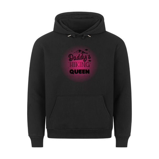 Premium Sprüche Hoodie, "Daddys Hiking Queen" Pink print, schwarz